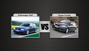 VW Golf prie&scaron; Toyota Corolla