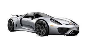 „Porsche 918 Hybrid“ eskizai