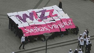 &bdquo;Wizz Air&ldquo; reklaminė akcija V.Kudirkos aik&scaron;tėje Vilniuje