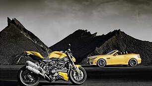 Komanda &ndash; &bdquo;Mercedes-Benz SLK 55 AMG&ldquo; ir &bdquo;Ducati Streetfighter 848&ldquo;