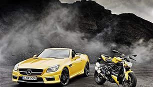 Komanda – „Mercedes-Benz SLK 55 AMG“ ir „Ducati Streetfighter 848“