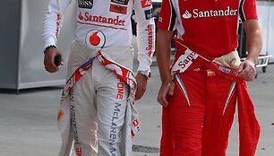 Lewisas Hamiltonas ir Fernando Alonso