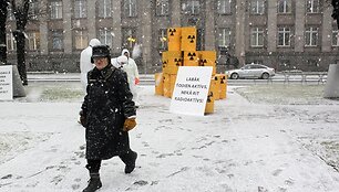 Latvijos žaliųjų partijos aktyvistų protestas Rygoje