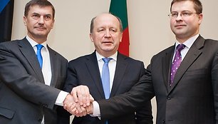 Andrus Ansipas, Andrius Kubilius ir Valdis Dombrovskis