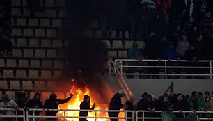 Riaušės Atėnų olimpiniame stadione