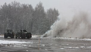 Pratybų Kazlų Rūdos poligone akimirka