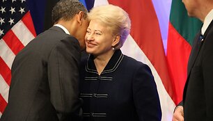 JAV prezidentas Barackas Obama ir Lietuvos prezidentė Dalia Grybauskaitė