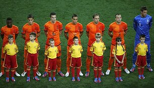 Olandijos futbolininkai prie&scaron; rungtynes