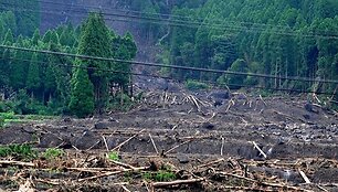 Purvo nuo&scaron;liaužos padariniai Kumamoto prefektūroje