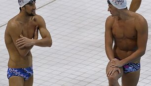 Michaelas Phelpsas (kairėje) ir Ryanas Lochte