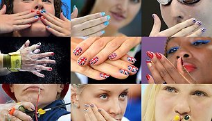 Iš kairės: Allison Schmitt, Suzana Jacobos, Rebecca Adlington, Luz Mercedes Acosta Valdez, Alison Williamson, Venus Williams, Alison Williamson, Margaux Farrell, Rūta Meilutytė