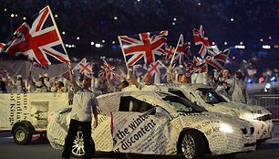 Londono olimpinių žaidynių uždarymo ceremonijos akimirka