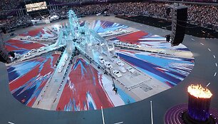 Londono olimpinių žaidynių uždarymo ceremonijos akimirka