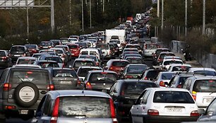 Dėl streiko keliuose susidarė transporto spūstys 