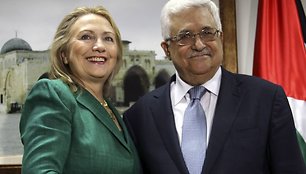 JAV sekretorė Hillary Clinton ir Palestinos prezidentas Mahmoudas Abbasas