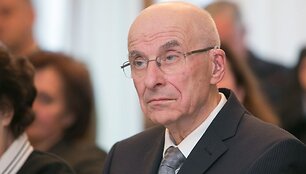 Renginio akimirka. Profesorius Vytautas Sirvydis.