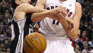 Manu Ginobili ir Jonas Valančiūnas
