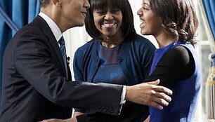 JAV prezidentas Barackas Obama, Michele Obama ir Malia Obama