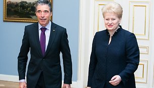 NATO generalinis sekretorius Andersas Foghas Rasmussenas ir Lietuvos prezidentė Dalia Grybauskaitė