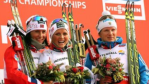 Marit Bjoergen, Therese Johaug ir Yulia Tchekaleva
