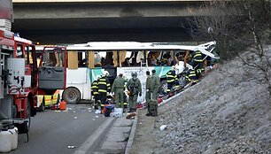 Prahoje sudužęs autobusas
