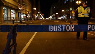 Bostono policijos aptverta įvykio vieta