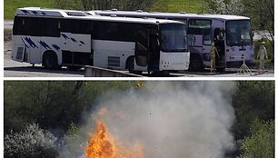 Atkartojamas sprogimas prie autobusų.