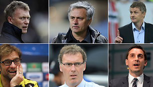 Davidas Moyesas, Jose Mourinho, Ole Gunnaras Solskjaeras, Jurgenas Kloppas, Laurentas Blancas ir Gary Neville