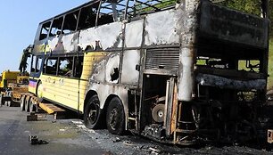Sudegęs autobusas