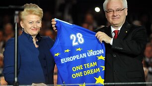 Lietuvos prezidentė Dalia Grybauskaitė ir Kroatijos prezidentas Ivo Josipovičius