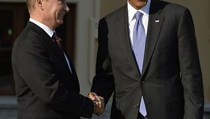 Rusijos prezidentas Vladimiras Putinas ir JAV prezidentas Barackas Obama