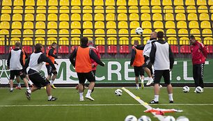 Lietuvos futbolo rinktinės treniruotė