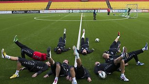 Lietuvos futbolo rinktinės treniruotė