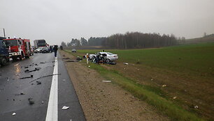 Vilkiko ir &bdquo;Alfa Romeo&ldquo; avarija kelyje &bdquo;Via Baltica&ldquo;
