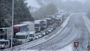 Transporto spūstis Prancūzijos greitkelyje 