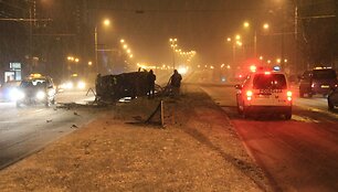 &bdquo;Fiat Brava&ldquo; automobilio avarija Laisvės pr., Vilniuje