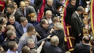 Deputatų mu&scaron;tynės Ukrainos parlamente 