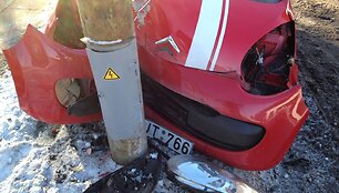 &bdquo;Citroen&ldquo; avarija Geležinio Vilko gatvėje, Vilniuje