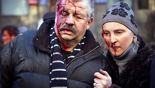 Kijeve sužeisti protestuotojai 