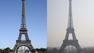 Paryžius 2012 m. rugpjūčio 17 d. (kairėje) ir 2014 m. kovo 14 d. (de&scaron;inėje)