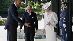 JAV prezidentas Barackas Obama su Japonijos imperatoriumi Akihito ir imperatore Michiko