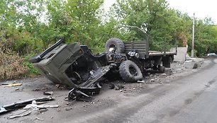 Slovjanske sunaikintas teroristų sunkvežimis