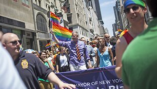 Niujorko meras Billas de Blasio gėjų parade