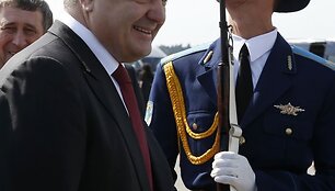Ukrainos prezidentas Petro Poro&scaron;enka atvyko į Baltarusiją.