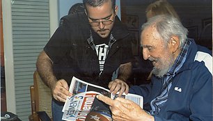 Fidelis Castro ir Havanos universiteto studentų sąjungos lyderis Randy Perdomo