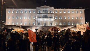 Protestuotojai Atėnuose 