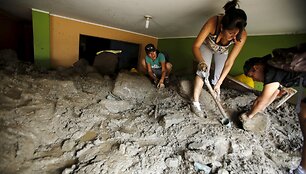Žemės nuo&scaron;liaužos padariniai Čosikos mieste