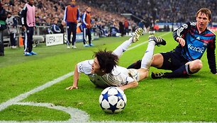 &bdquo;Shalke&rdquo; ir &bdquo;Olympique&rdquo; rungtynių akimirka