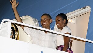JAV prezidentas Barackas Obama ir pirmoji ponia Michelle Obama