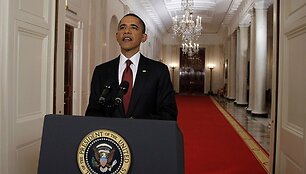 JAV prezidento Baracko Obamos prane&scaron;imas per televiziją apie nukautą Osamą bin Ladeną.